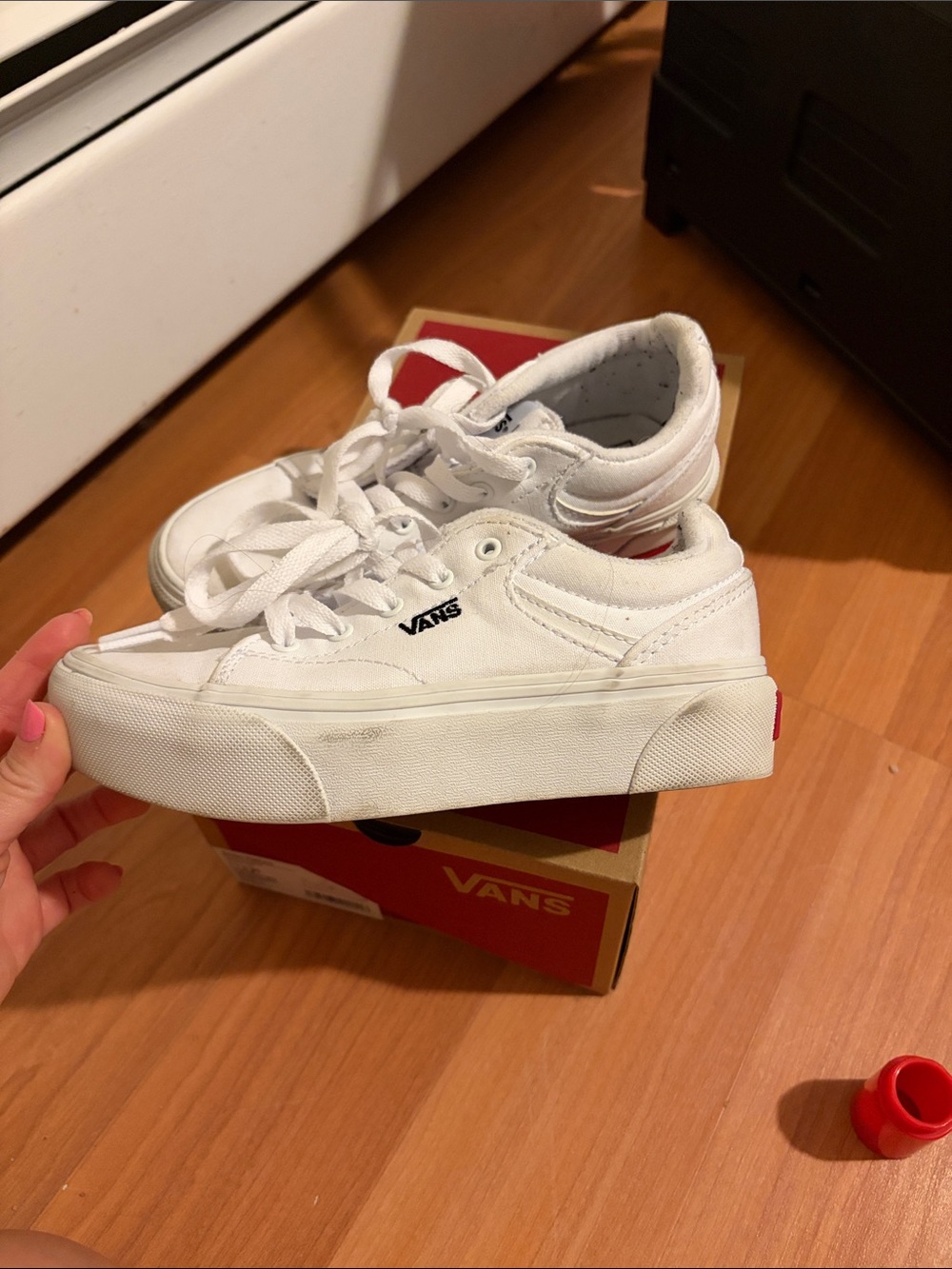 Vans Kids White Low-Top Canvas Skate Sneakers